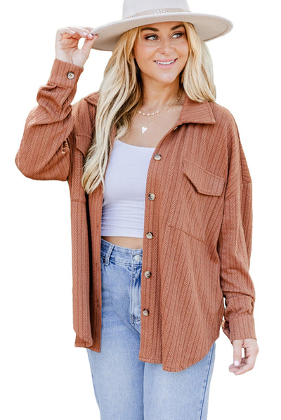 Strukturierte Langarm-Hemdjacke | Baumwollkomfort | Lässiger Stil