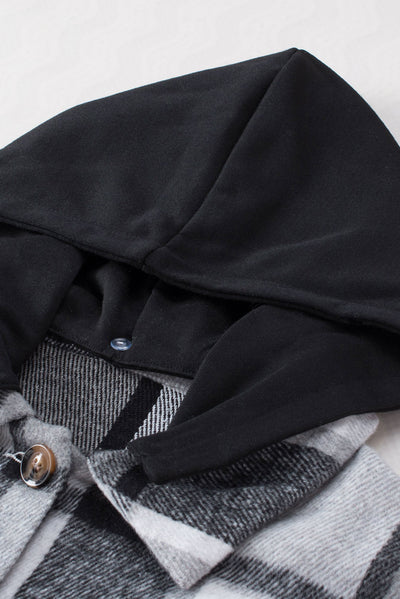 Kariertes Oversized-Hemdjacke | Kapuze & Knopfleiste | Lässiger Komfort