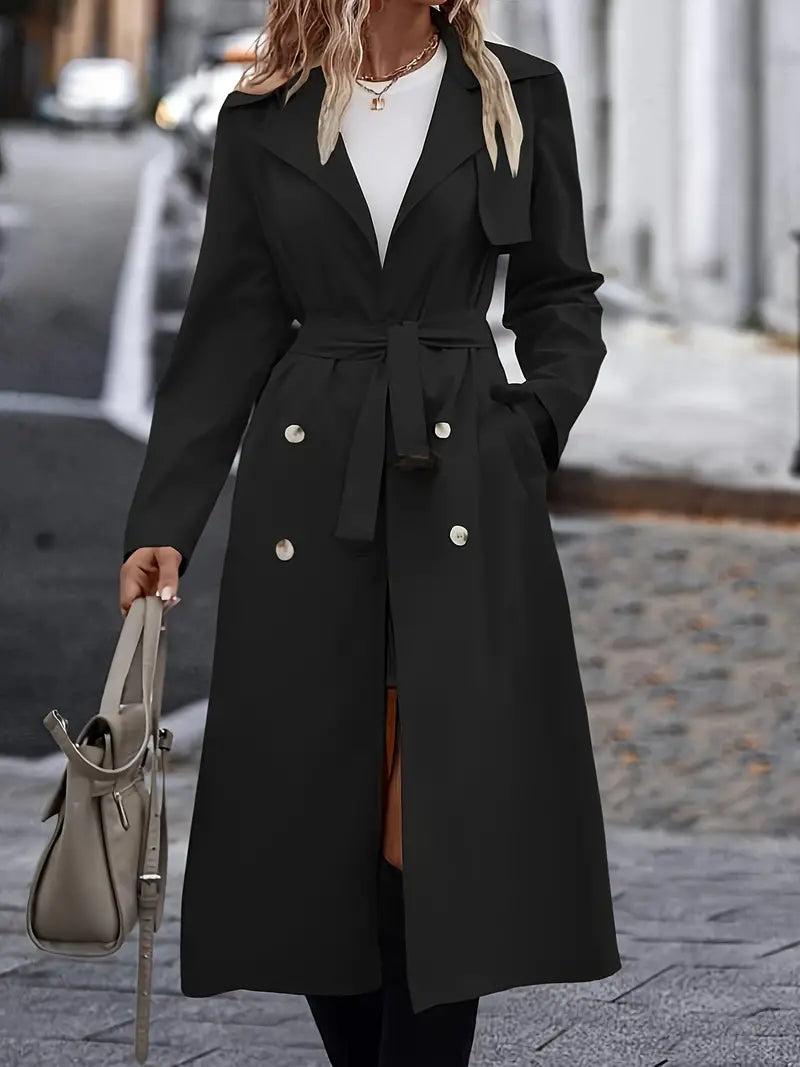Avelena | Eleganter Allure Trench mit Gürtel und Revers