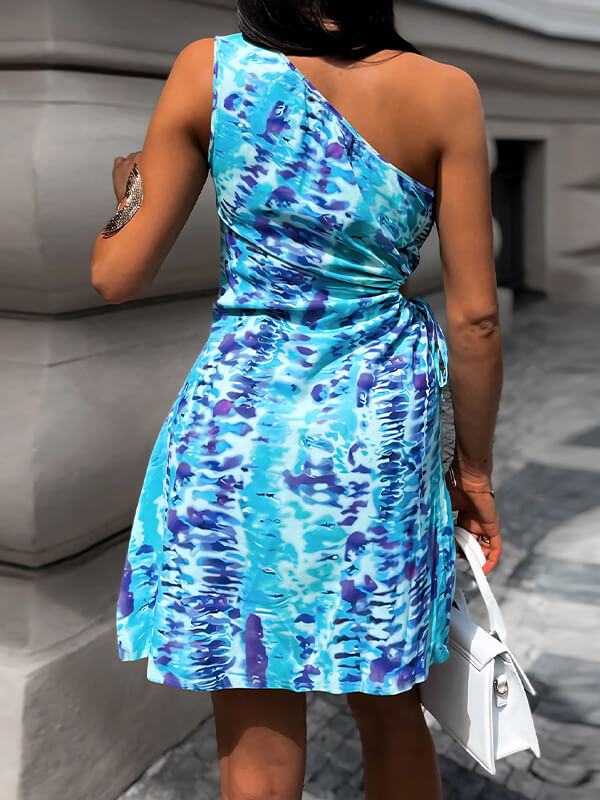 Avelena | Ärmelloses Bedrucktes Minikleid mit Ausschnitten