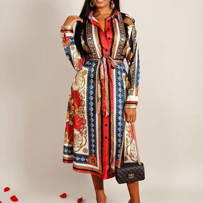 Langärmeliges Hemdblusenkleid für Frauen - Marigold