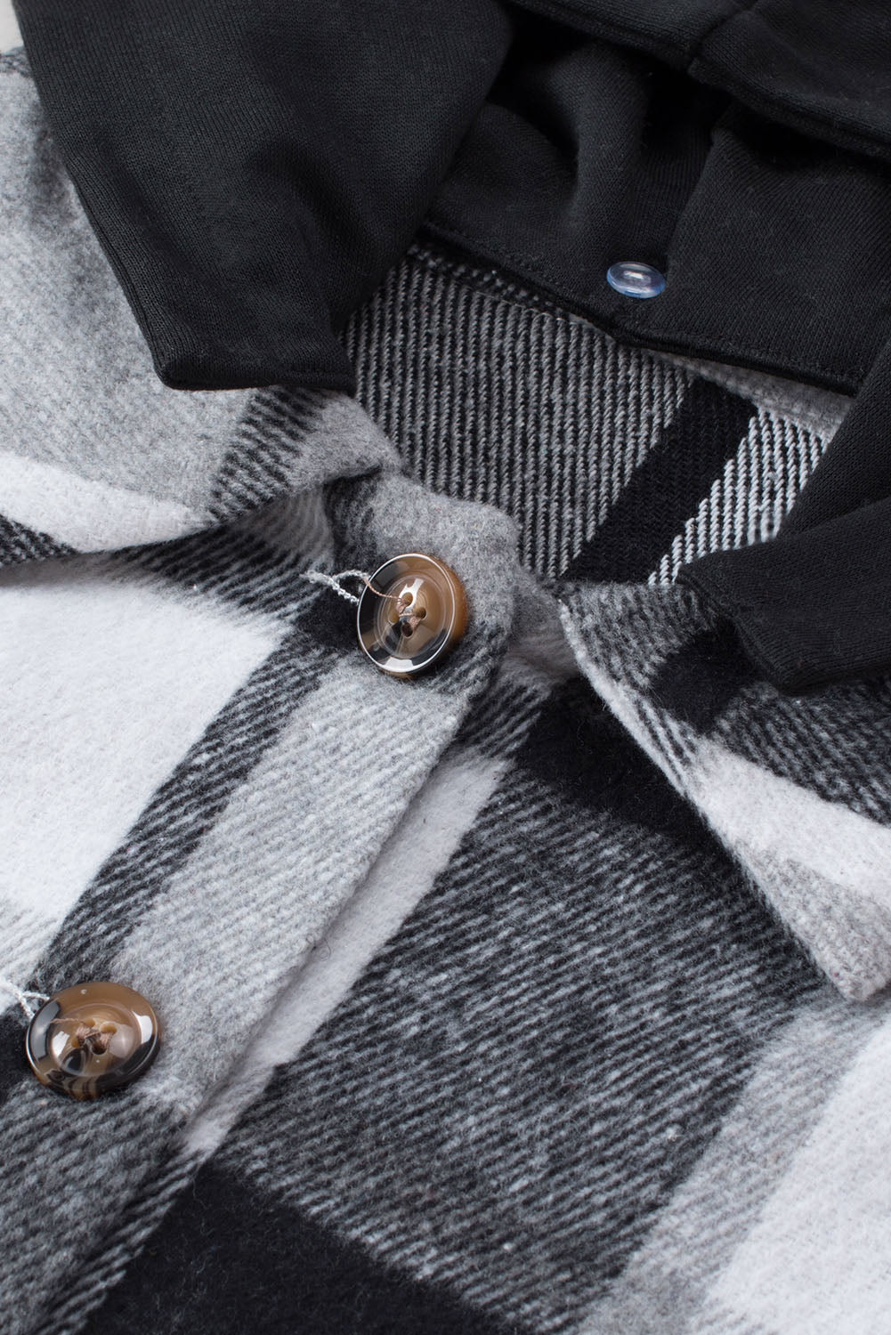 Kariertes Oversized-Hemdjacke | Kapuze & Knopfleiste | Lässiger Komfort