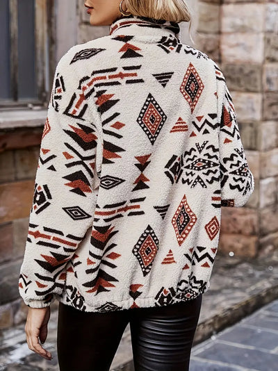 Avelena | Elegante Jacke mit Geometrischem Muster