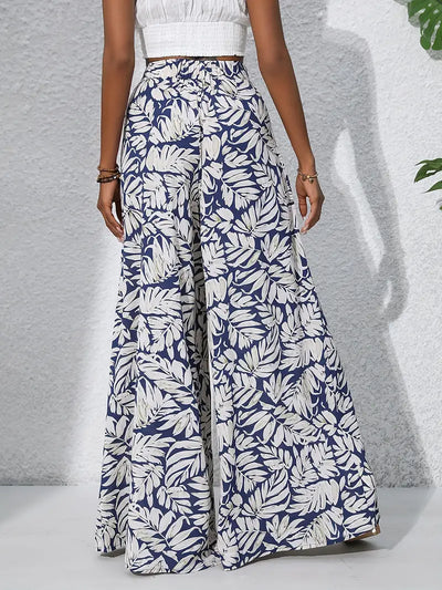 Louvelle – Stilvolle Hose mit weitem Bein und tropischem Print
