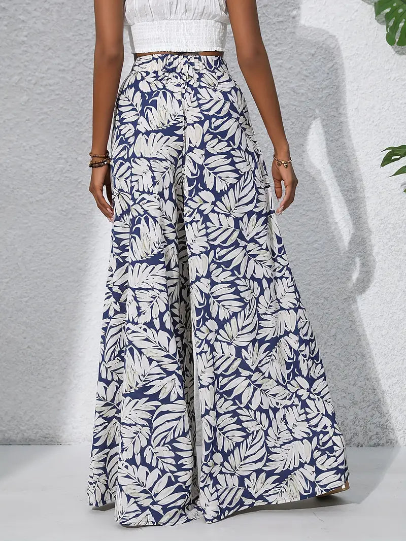 Mariah – Hochwertige Hose mit weitem Bein und tropischem Print