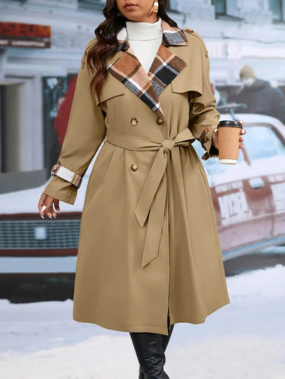 Avelena | Trenchcoat mit Gürtel In Übergröße für Saisonale Mode