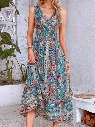 Liliora – Elegantes ärmelloses Kleid mit V-Ausschnitt