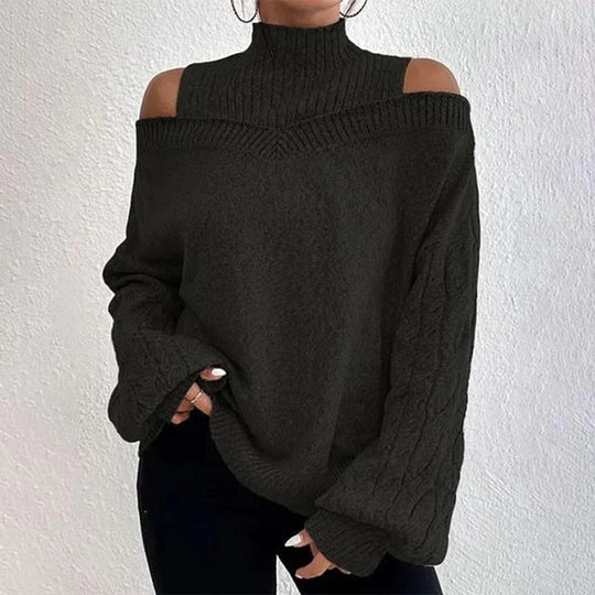 Léa blanchet - elegantes longsleeve mit überschnittenen schultern