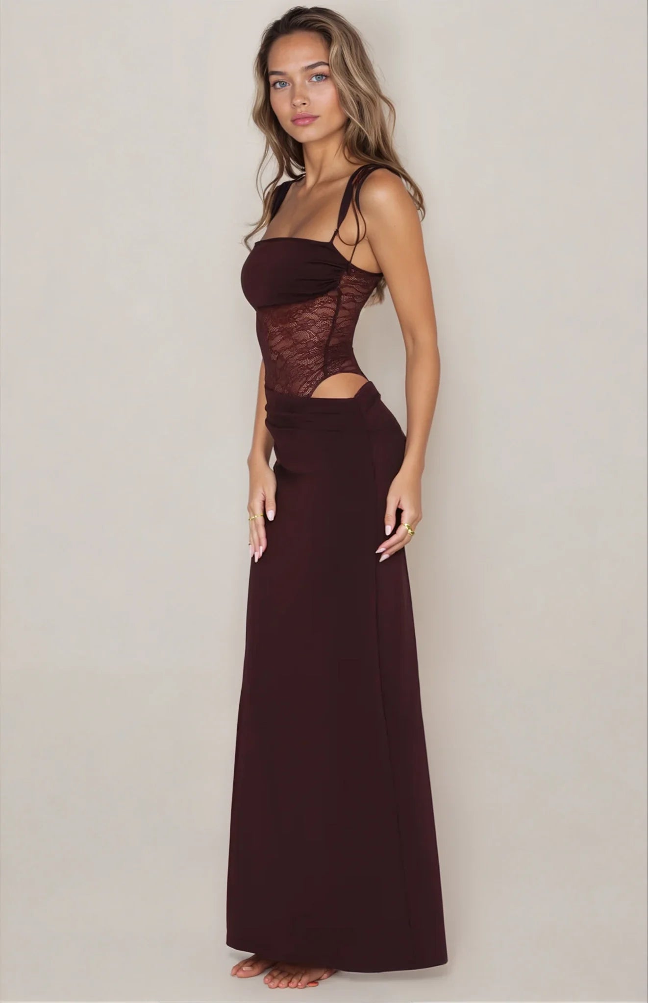 Ella – Satiniertes Midikleid