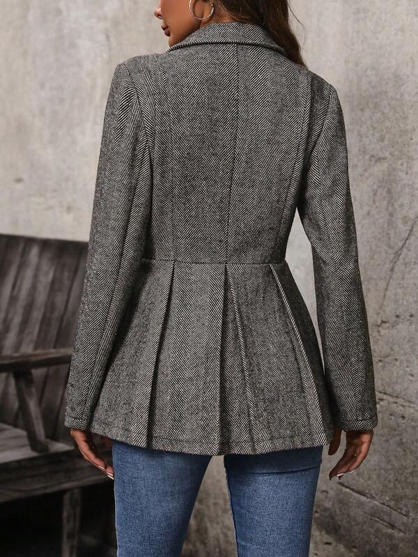 Taillierter Blazer | Strukturstoff & Zierfalten | Eleganter Business-Look