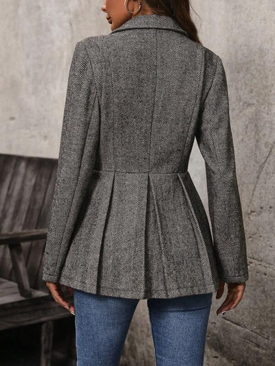 Taillierter Blazer | Strukturstoff & Zierfalten | Eleganter Business-Look