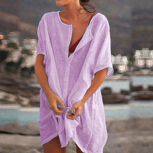 Cora |  Luftiges Strandkleid mit Knopfverschluss