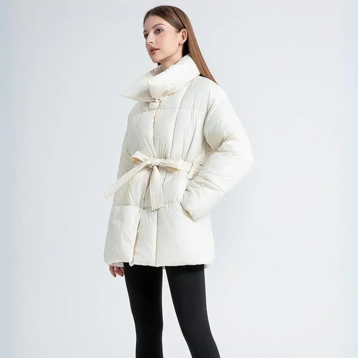 Steppmantel mit Taillengürtel | Warm und Elegant | Moderner Stil