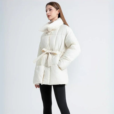 Steppmantel mit Taillengürtel | Warm und Elegant | Moderner Stil