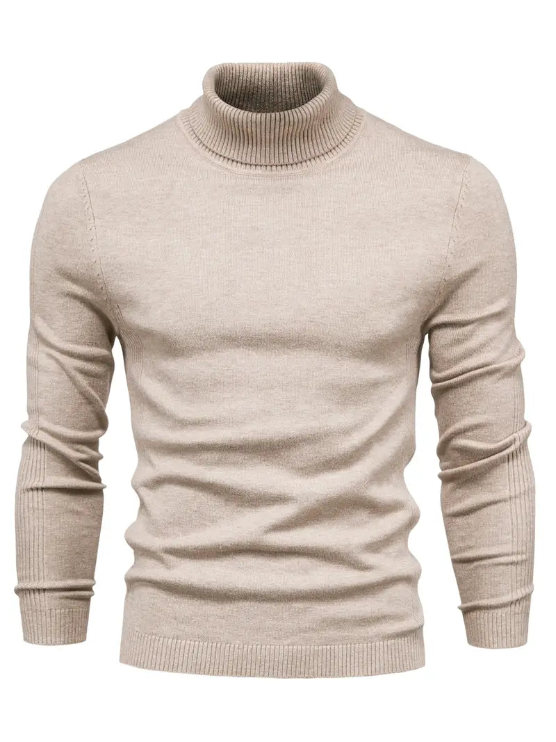 Pullover Herren Rollkragen Slim Fit | Langarm Smart Casual
