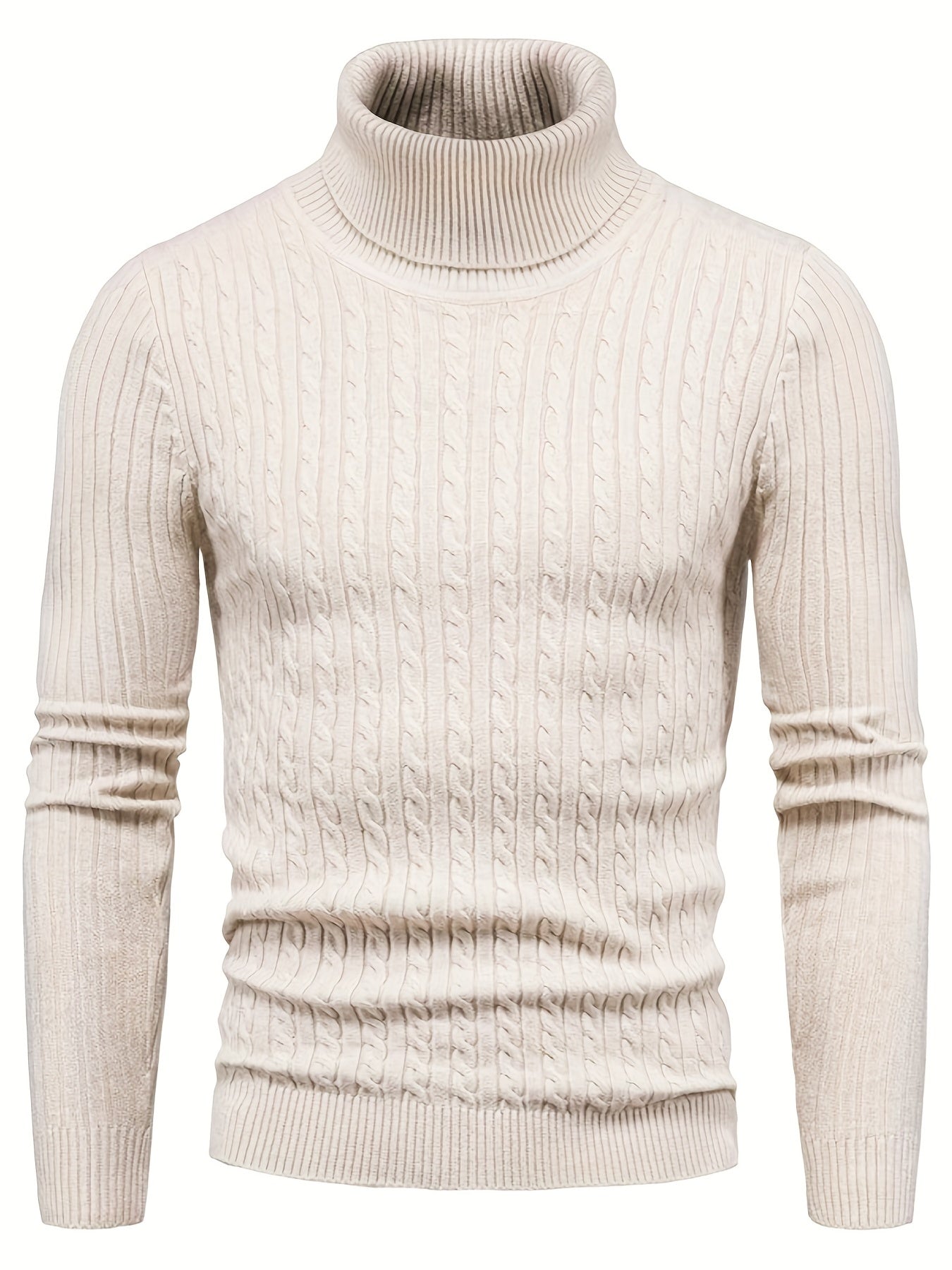 Herren-Rollkragenpullover | Zopfmuster & Winterwärme | Klassische Eleganz