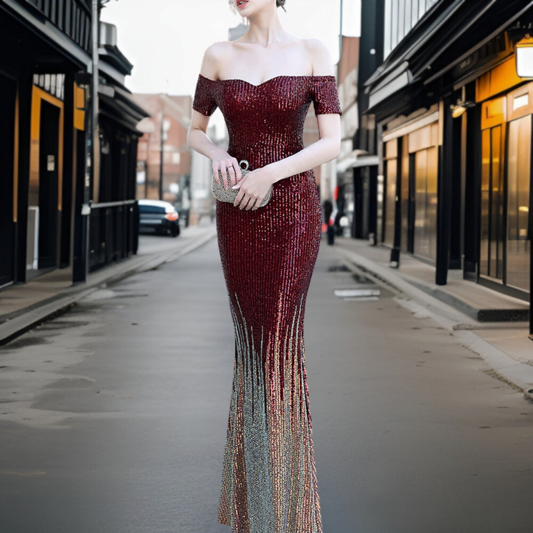 Avelena | Eleganter Schulterfreier Abendkleid