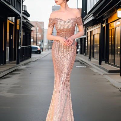 Avelena | Eleganter Schulterfreier Abendkleid