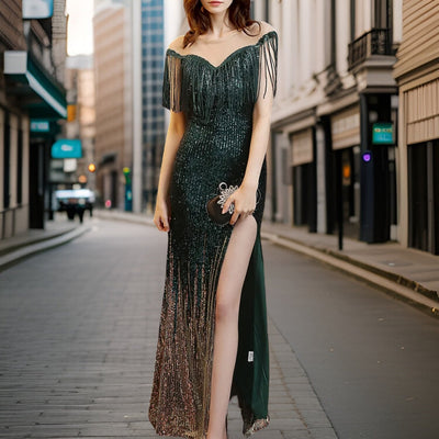 Avelena | Sexy Pailletten Abendkleid