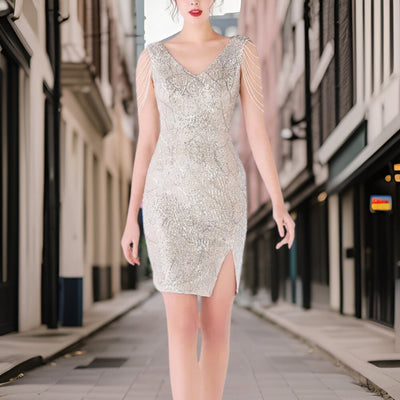 Avelena | Schönes Funkelndes Minikleid