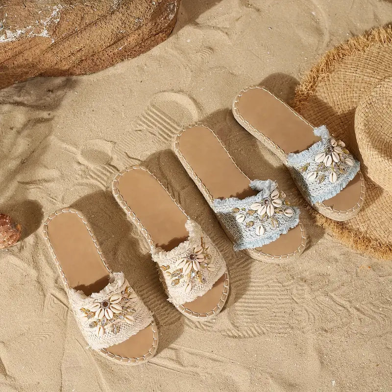 Rositha – Sandalen mit Fransenverzierung