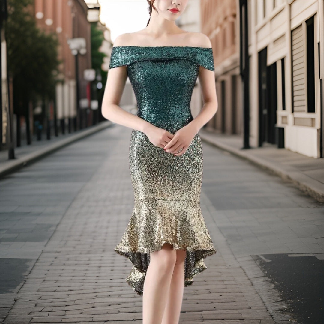 Avelena | Eleganter Pailletten Minikleid