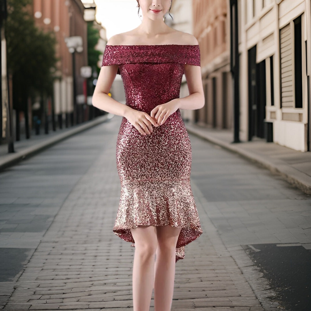 Avelena | Eleganter Pailletten Minikleid