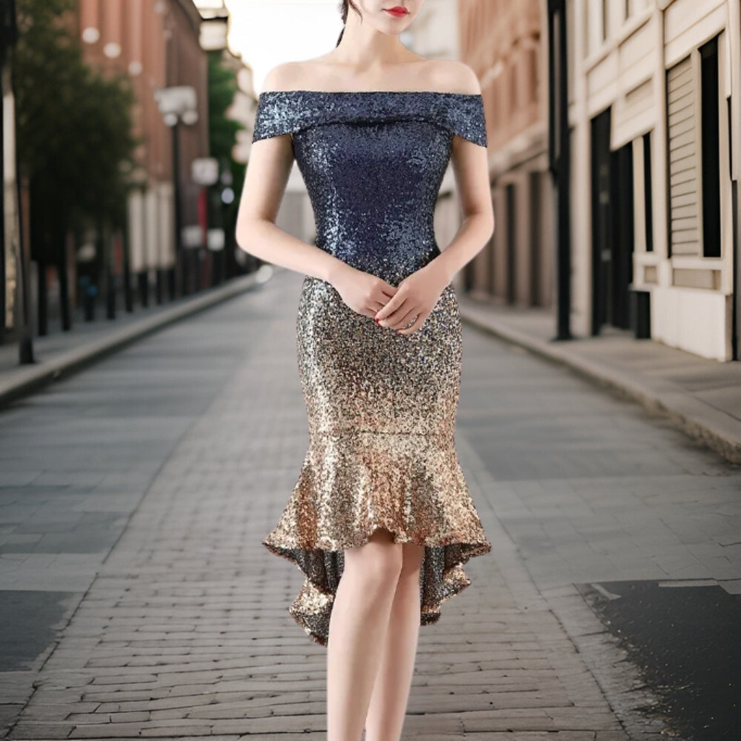 Avelena | Eleganter Pailletten Minikleid