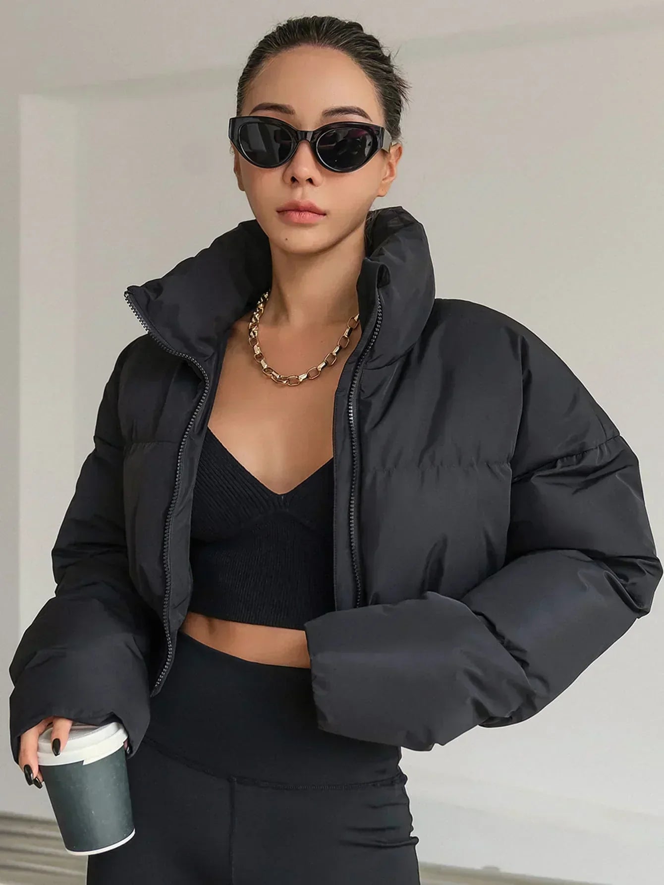 Avelena | Matt Geschnittene Pufferjacke