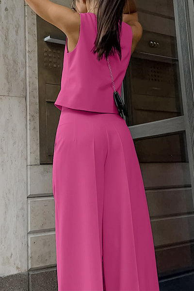 Avelena | Zweiteiliges Ärmelloses Business Casual Ensemble