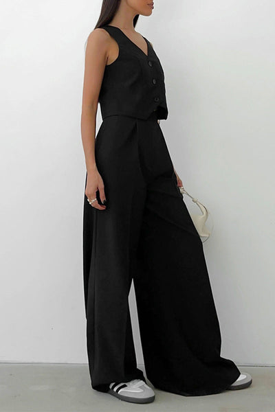 Avelena | Zweiteiliges Ärmelloses Business Casual Ensemble