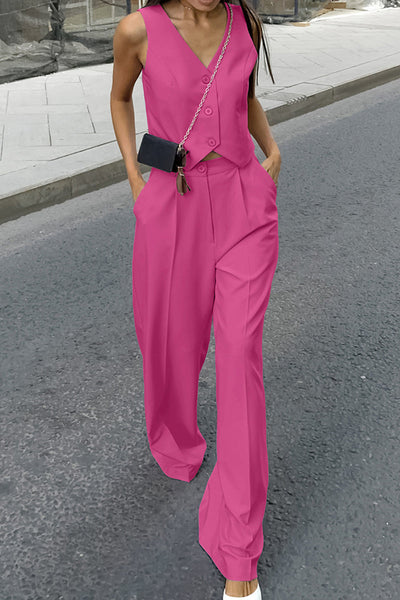 Avelena | Zweiteiliges Ärmelloses Business Casual Ensemble