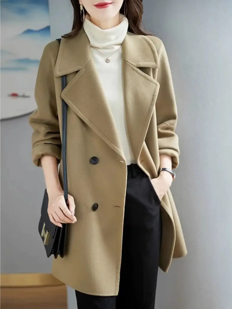 Avelena | Trenchcoat Regal Passform Plus Größe Doppelreihig