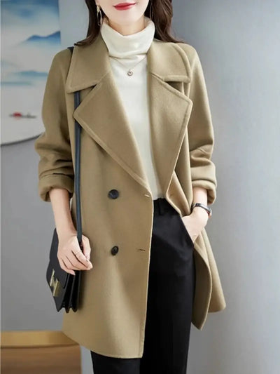 Avelena | Trenchcoat Regal Passform Plus Größe Doppelreihig