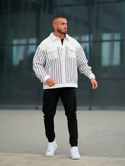 Avelena | Herren Outdoor-Jacke mit Karos und Streifenmuster
