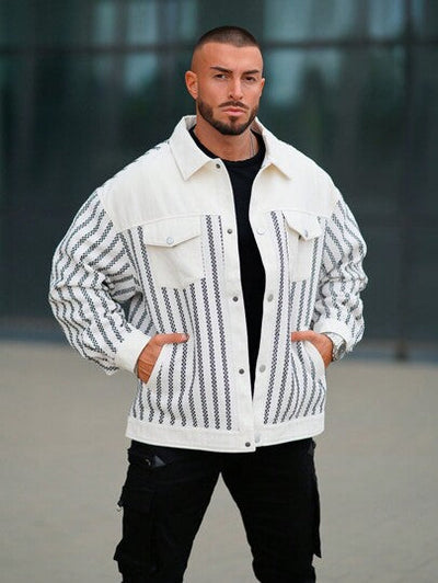 Avelena | Herren Outdoor-Jacke mit Karos und Streifenmuster