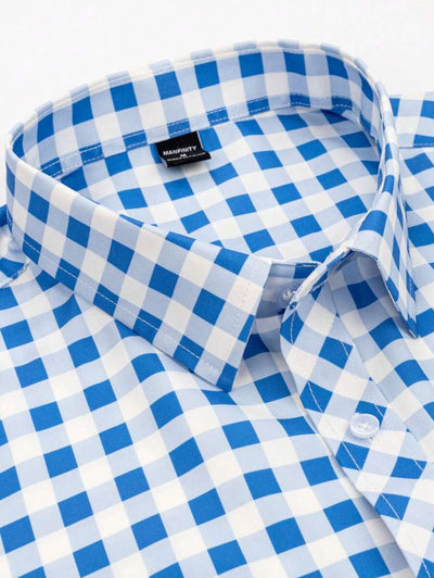 Oktoberfest Karohemd Herren – Kurzarm Trachtenhemd in Rot-Weiß