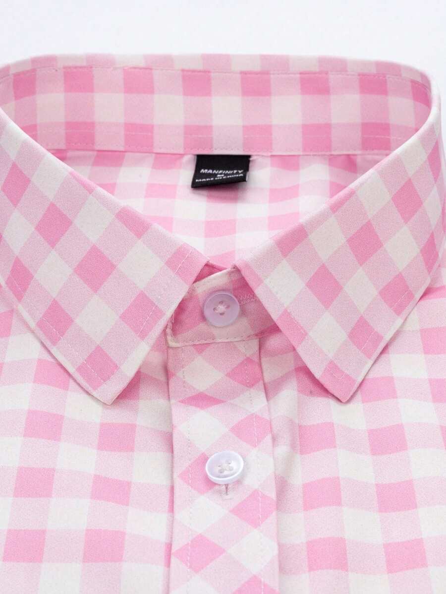 Oktoberfest Karohemd Herren – Kurzarm Trachtenhemd in Rot-Weiß