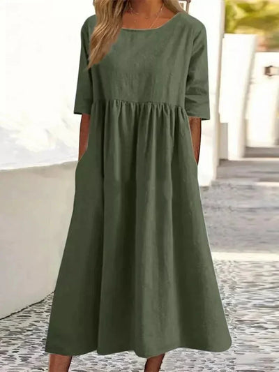 Chiora – Hochwertiges Baumwoll-Leinen-Kleid