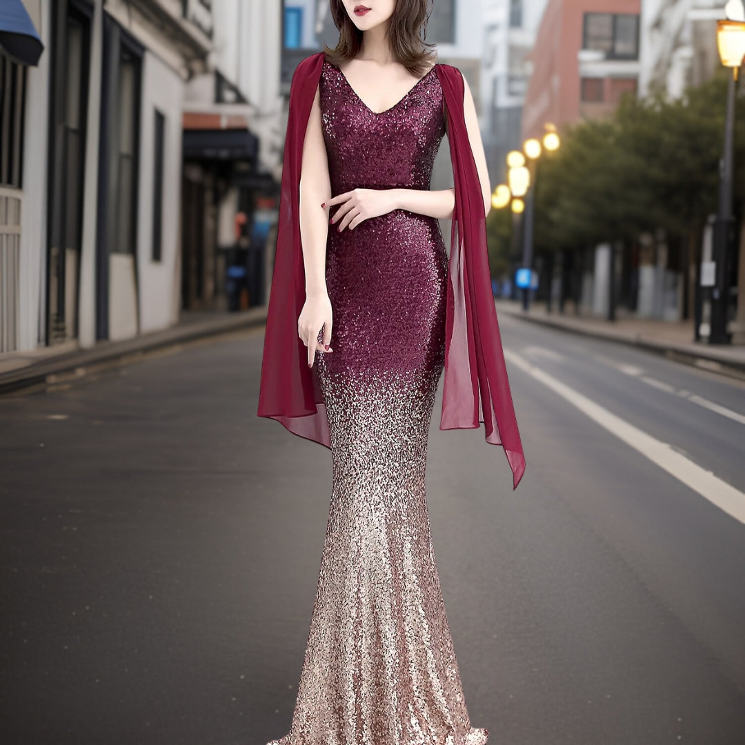 Avelena | Eleganter Abendkleid mit Schal