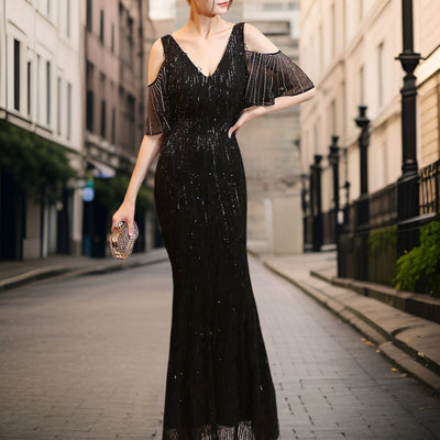 Avelena | Schönes Pailletten Abendkleid