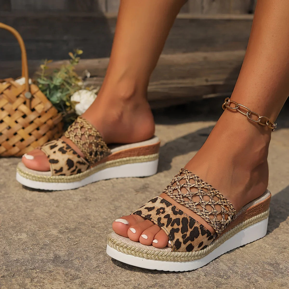 Mirelda – Stilvolle Sandalen mit offener Zehenpartie und gewebter Sohle
