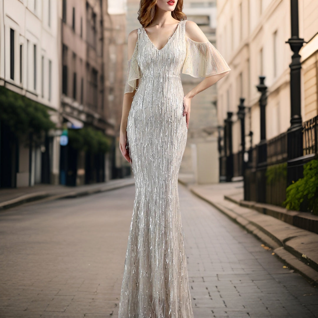 Avelena | Schönes Pailletten Abendkleid