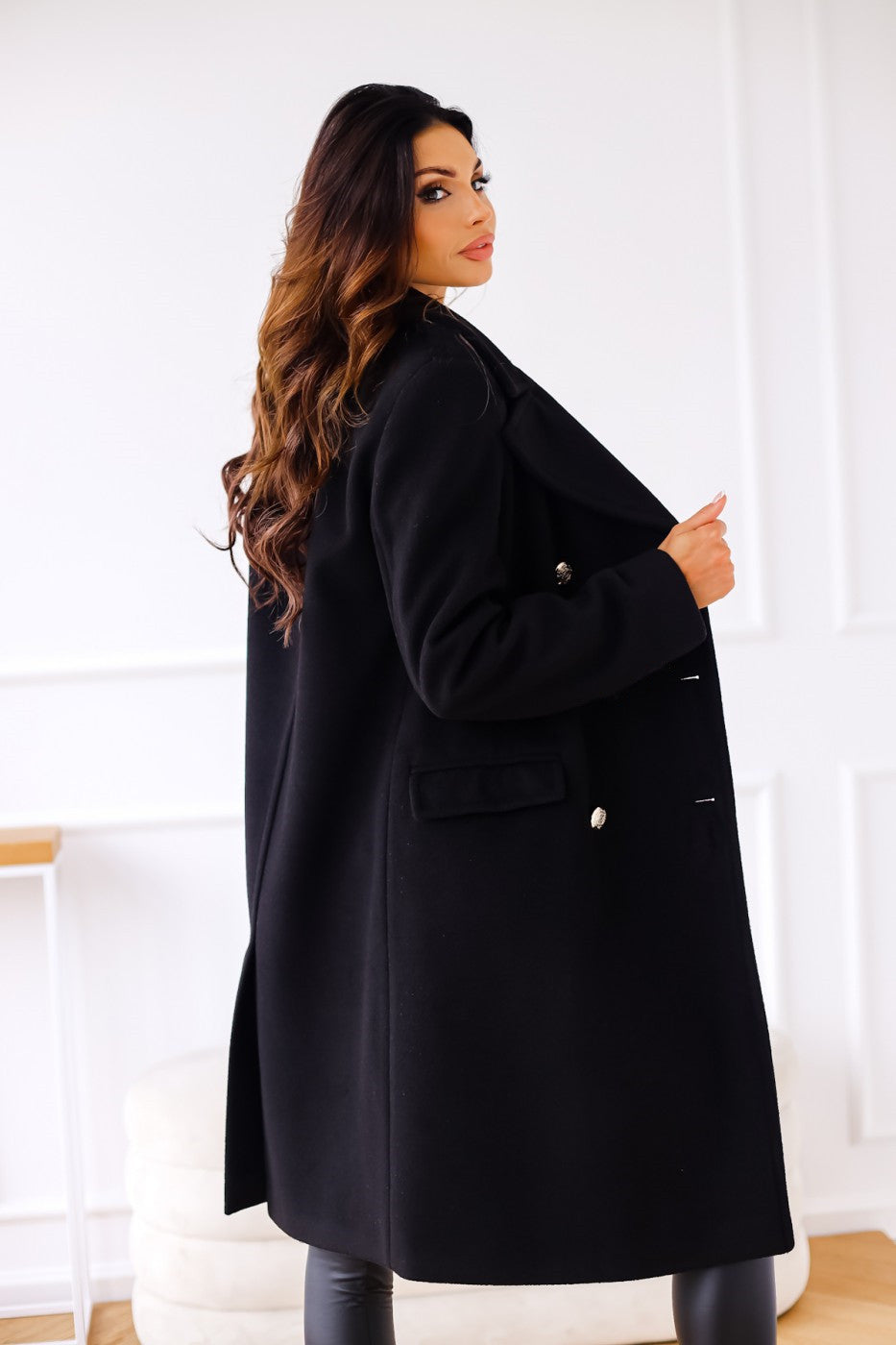 Avelena | Damen Doppelreihiger Wollmantel