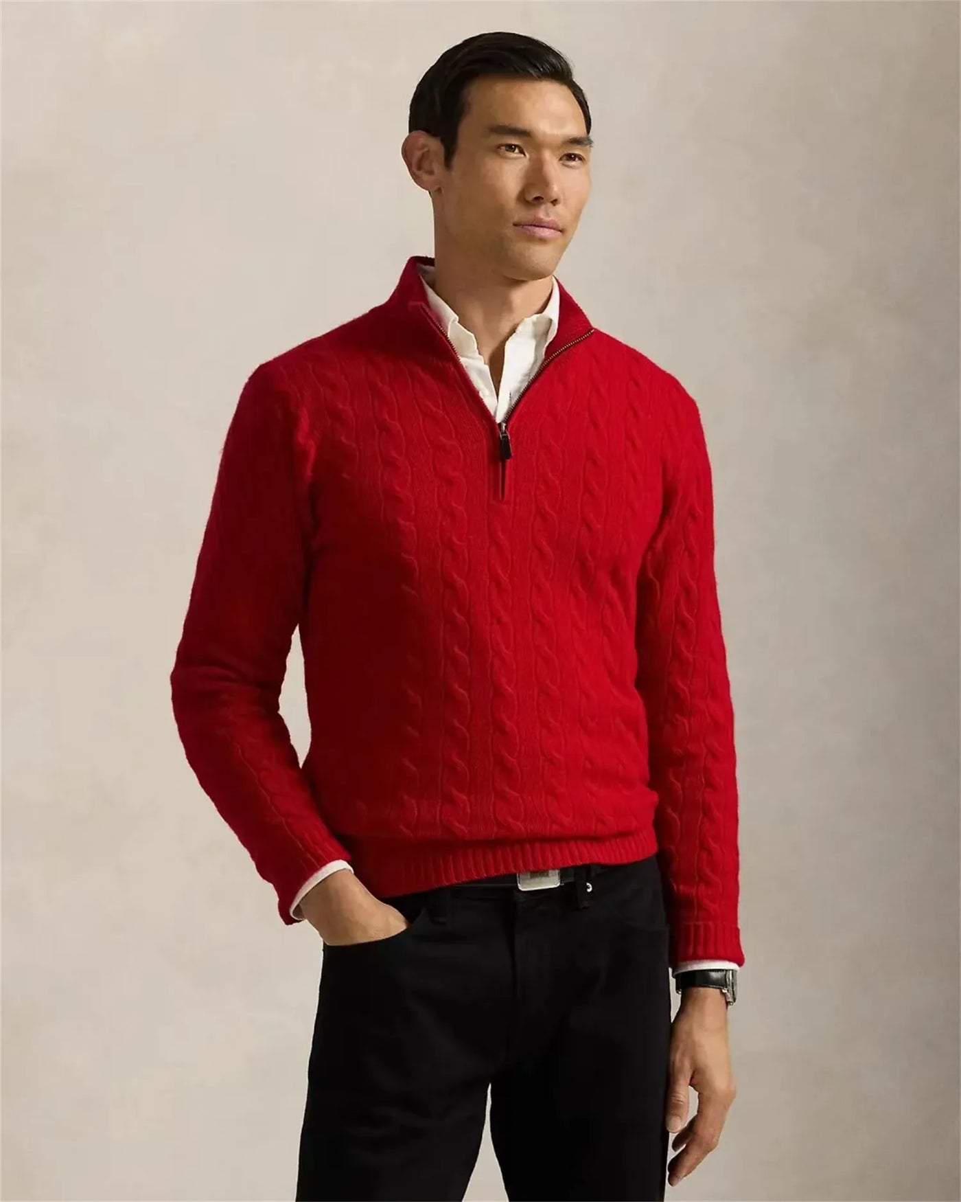 Mathias | Stylischer Pullover mit Halbreißverschluss