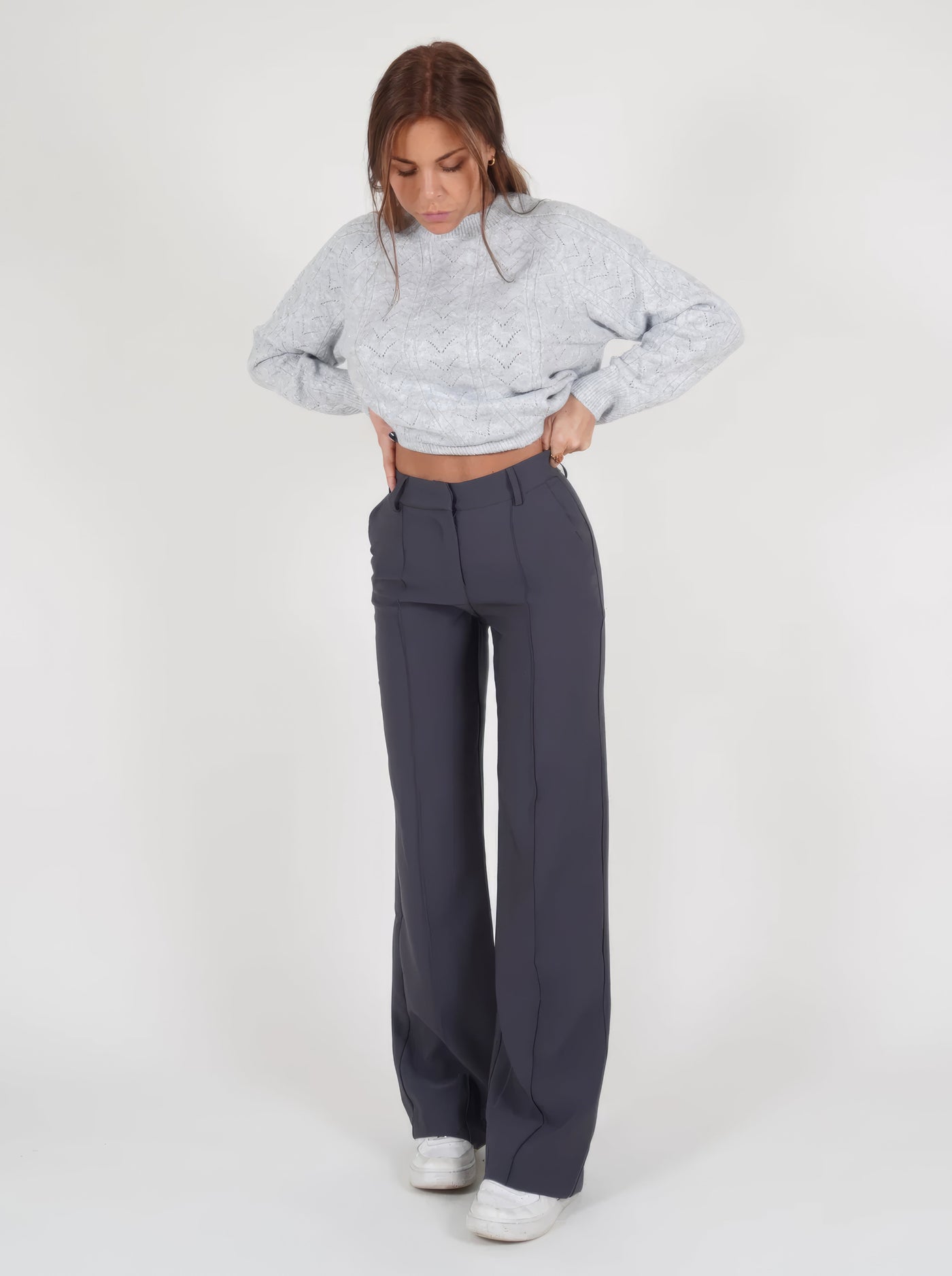 Damen High-Waist Hose mit geradem Bein – Eleganter Business Look