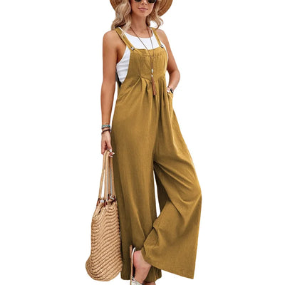 Amara |  Ärmellose Latzhose Casual Jumpsuit