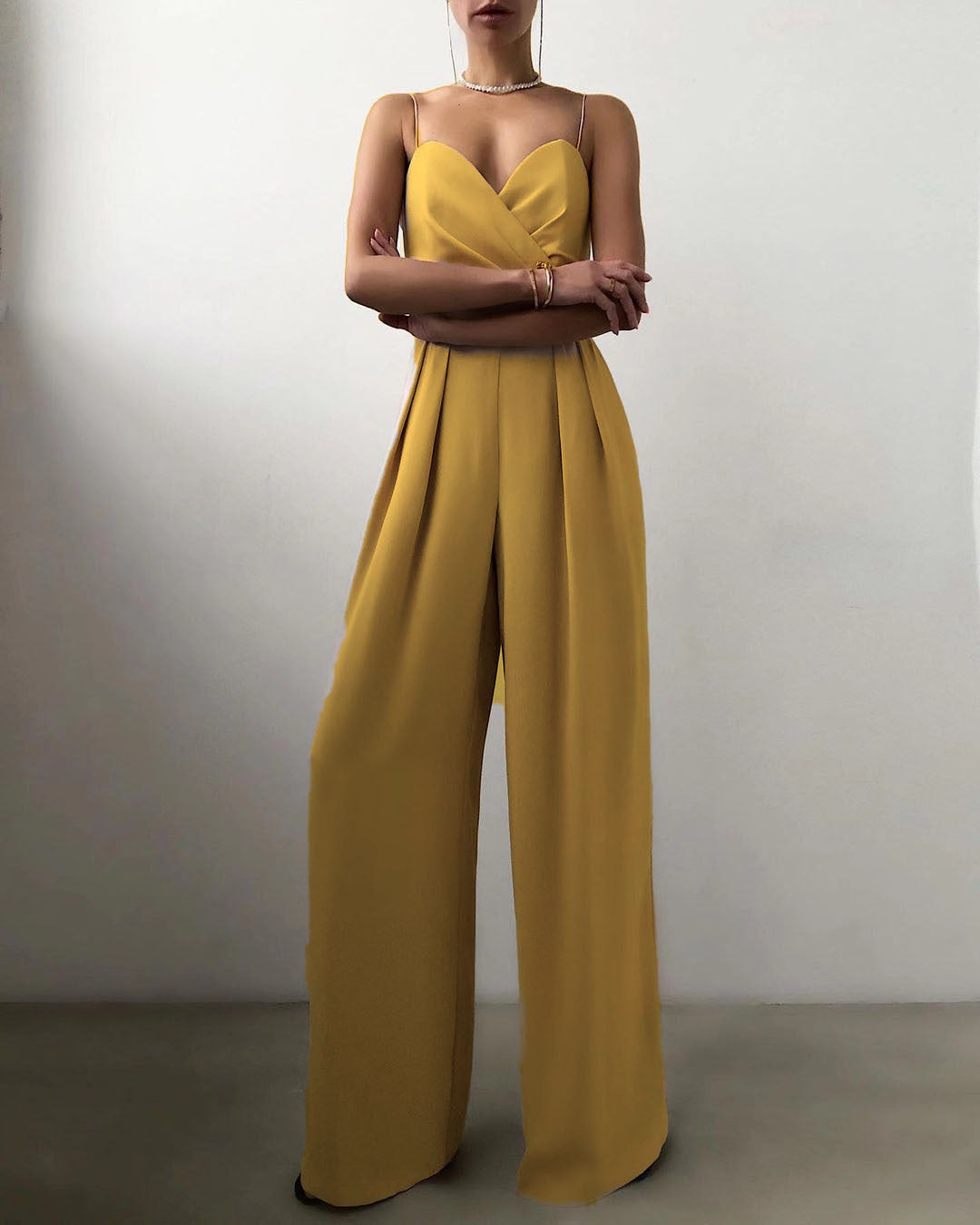 Aretha | Ärmelloser Jumpsuit mit hoher Taille