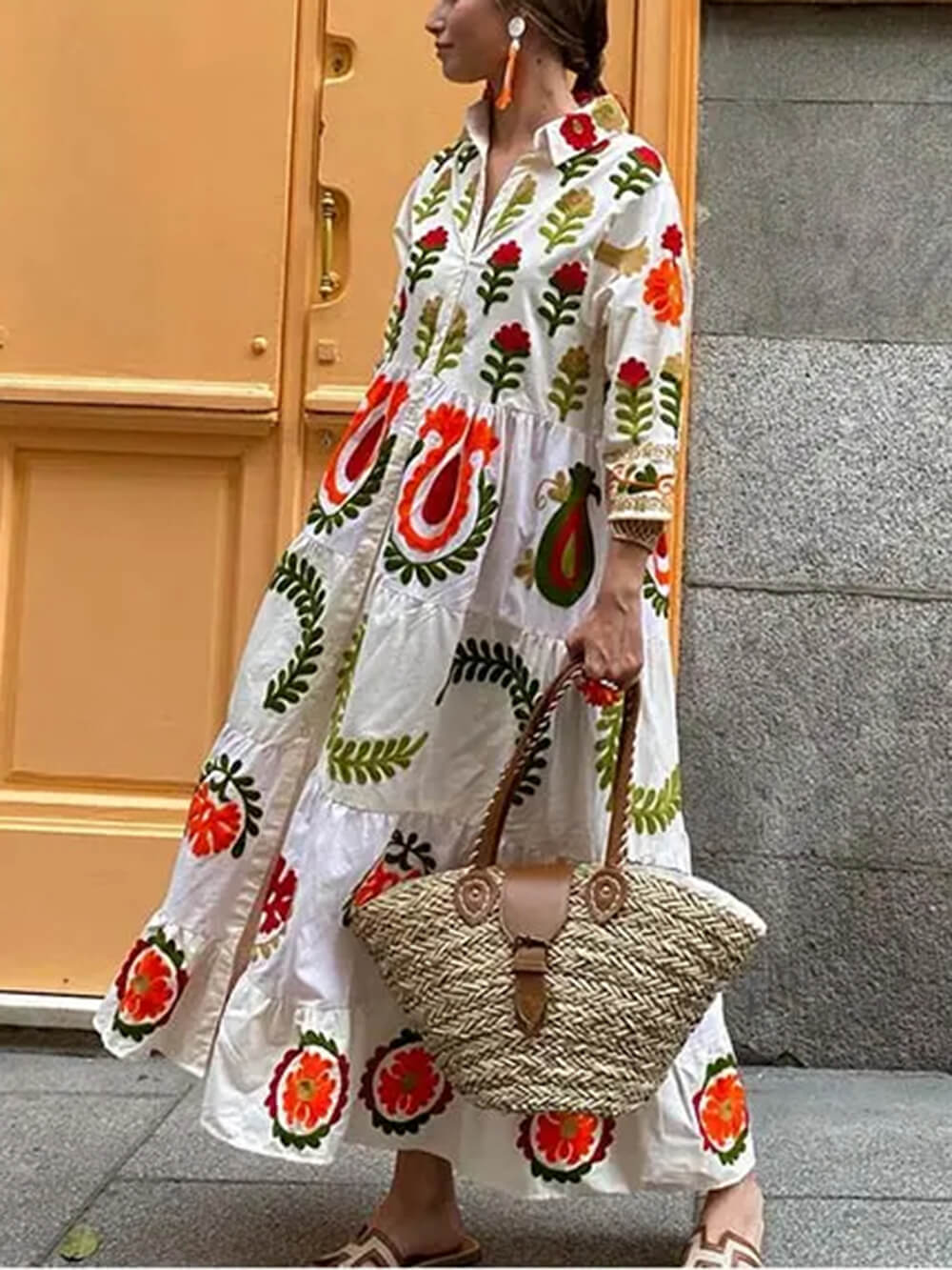 Avelena | Bohème-Kleid mit Lockerem Print