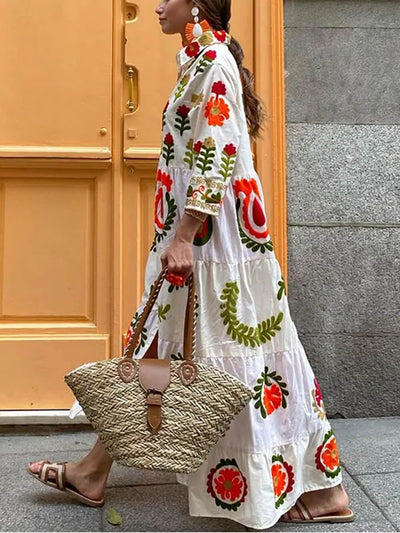 Avelena | Bohème-Kleid mit Lockerem Print